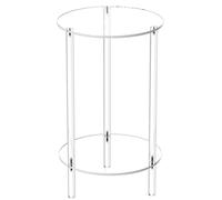 Generico Acrylic Table, Round Side Table, Clear End Desk, Transparent Acrylic Top, Metal Base Support, Ideal For Living Room Bedroom Modern Decor, 11.81x11.81x19.69 Inches Clear, 1 Piece