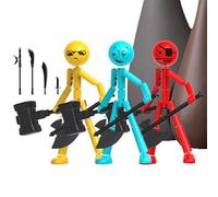 Generico Action Figures - Multi-Jointed Poseable Figurines - 3-Piece Stop Motion Action Figures,for Kids Girls Boys Hobbyists Home Living Room Office Shelf Entryway Table Window