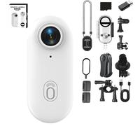 Generico Action Snap Camera, 4k Thumb Action Cameras, Go Snap Body Cam, Wearable Actions Camera with 360° RotationSpring Clip, Mount Anywhere, for POV, Cycling, Dive (White 1080p 64G)