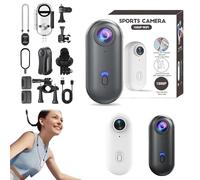 Generico Action Snap Camera, Treklon-Treklon 4s Body Camera, HD 1080p/4K Mini Wearable Action Body, Thumb Size Mount Anywhere, 360° Rotation, for Travel,Cycling (Black,1080P)