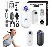 Generico Action Snap Camera, Treklon-Treklon 4s Body Camera, HD 1080p/4K Mini Wearable Action Body, Thumb Size Mount Anywhere, 360° Rotation, for Travel,Cycling (White,4K)