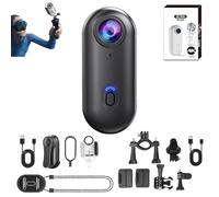 Generico ActionSnap-4K Thumb Action Camera,Mini Body Camera Action Cam With Audio&Video,Go Snap Cameras with 4k/1080p,170° Wide Angle,Mount Anywhere For Work Travel Pet Walk (Black-4KStandard,256G)
