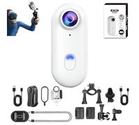 Generico ActionSnap-4K Thumb Action Camera,Mini Body Camera Action Cam With Audio&Video,Go Snap Cameras with 4k/1080p,170° Wide Angle,Mount Anywhere For Work Travel Pet Walk (White-1080Standard,256G)