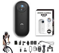 Generico ActionSnap-Thumb Action Camera, 4k Thumb Action Camera, Wearable Mini Gosnap Body Camera with 360° Rotation Spring Clip, for Cycling, Travel, Pets, Underwater (4K-Black,64g)