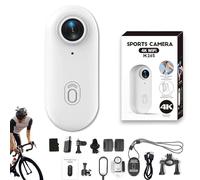 Generico ActionSnap-Thumb Action Camera, 4k Thumb Action Camera, Wearable Mini Gosnap Body Camera with 360° Rotation Spring Clip, for Cycling, Travel, Pets, Underwater (4K-White,64g)