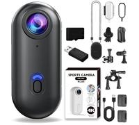 Generico ActionSnap-Thumb Action Camera, Action Snap 4k Thumb Actions Cameras, 4 k Mini Handsfree Bodycam, 360° Rotation Portable Wearable Mini Snap Cam, for POV, Cycling, Diving (32G,Black*1080)