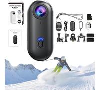 Generico ActionSnap-Thumb Action Camera, Treklon-Treklon 4s Body Cameras, HD 1080p/4K Mini Wearable Action Body, Wearable POV Cam with 170° Wide Angle for Cycling, Skiing,Diving (Black 4k,128G)