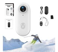 Generico ActionSnap-Thumb Action Camera, Treklon-Treklon 4s Body Cameras, HD 1080p/4K Mini Wearable Action Body, Wearable POV Cam with 170° Wide Angle for Cycling, Skiing,Diving (White 1080P,128G)