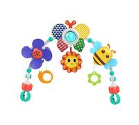 Generico Activity Arch Toys - Honeybee Stroll Stroller | Foldable Toy Crib Mobile for Bassinet Boys Girls, Adjustable Travel Pram Car Seat Bar Sensory Hanging Rattle Developmental Musical Teether Set
