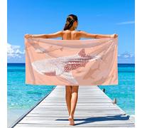 Generico Ad Asciugatura Rapida Minimaliste Beach Towel Da sogno Conciso Balena,Leggero e Portatile Adatto per Spiaggia, Palestra, Viaggi, Sauna Coperta Mare 120 x 60,Rosa