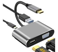 Generico Adaptateur USB C à DVI VGA, convertisseur vidéo multi-édifices m minin | Interf yp HDTV ur les présen tions de la conférence