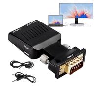 Generico Adattatore Da HD A VGA Per Monitor | Cavo Audio,Connettore Pronto all'Uso 1080P con Cavo Audio 3,5 mm Design Compatto per Ufficio Proiettore Portatile Casa Teatro Domestico