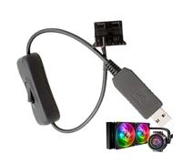 Generico Adattatore Da USB A Ventola - Connettore USB A 3/4 Pin Da 32 Cm, Regolatore Di Velocità Della Ventola PWM | Regolatore Della Velocità Del Per Il Di Raffreddamento Elettronico Desktop Del