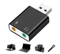 Genérico Adattatore per scheda audio esterna USB da 3,5 mm, in lega di alluminio stereo USB per computer portatile, trasmissione in, karaoke, Plug & Play