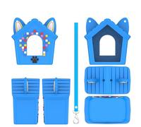Generico Adatto per Bitzee Doghouse Console di gioco Custodia protettiva trasparente con cordino-Copertura morbida in silicone (Blu)