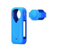 Generico Adatto per Insta360 X4 Air, custodia protettiva in silicone per fotocamera, copertura completa antiurto con copriobiettivo (Blu)