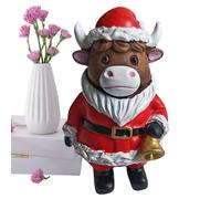 Generico Add festive rustic charm to any room with this Christmas Highland Cow Statue. Handcrafted with attention to detail, this cute and whimsical cow figurine is dorm rooms, farmhouse kitchens,