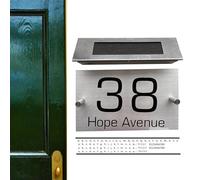 Generico Address Signs For Houses | LED Number Plaques DIY Stainless Steel Solar Light | Multifunctional Waterproof Address Sign | House Number Sign LED Solar Light For Wooden Doors, Restaurants