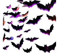Generico Adesivi da Parete 3D - 36% Light Up Bats Halloween | Bat-Stickers per Muro | Halloween Easonal Decorazioni per I Bagagli Classroom Classroom Dorch Porch Party Finestra Effici E Automobili
