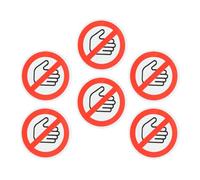 Generico Adesivi di Avvertimento Vinile 6 Pezzi 25 MM Non Toccare Etichette Rotonde per Macchinari e Segnaletica di Lavoro