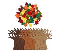 Generico Adesivi Foglia Autunnale - Kit Creativo Albero Della Gratitudine In Feltro 96 Pezzi | Lavoretti D’Autunno | Decorazioni Foglie D’Acero Per Ringraziamento E Bambini