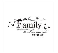 Generico Adesivi murali Decorazioni Citazioni L'Amore Non finisce mai Fiore Famiglia Quote Adesivi murali Decalcomanie in Vinile Creativo e utileIntelligenza Pratica.