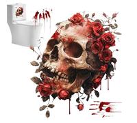 Generico Adesivi per Coperchio per Toilette Halloween - Decalcomanie murali 'Arte Horror in PVC | Adesivi del Sedile del Bagno con Rosa, Decorazione da Parete autoadesiva | Decalcomanie Đel Sedile d