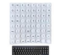 Generico Adesivi Tastiera Rialzati - 1.2x0.75cm Keycap Decals Per Unghie Lunghe | 64 Pezzi PVC Lettere Bubble | Digitazione Confortevole Protezione Tastiera Ufficio Wireless Wired