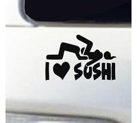 Generico Adesivo Divertente I Love Sushi Milf Sex hub Auto Moto Casco Decalcomanie Scegli Colore -cod.1904 (070 Nero)