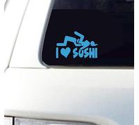 Generico Adesivo Divertente I Love Sushi Milf Sex hub Auto Moto Casco Decalcomanie Scegli Colore -cod.1904 (056 Blu Leggero)