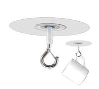 Generico Adhesive Ceiling - Hook No Drill Heavy Duty Strong Bearing | Transparent Sticky Hook Waterproof Easy Install Removable Ceiling Hanger for Plants, Wind Chimes, Lights or Home Decorations