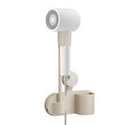 Generico Adhesive Mount Blow Dryer Stand, Compact Styling Tool Rack, Secure Grip Holder with Suction, Lightweight Organizer Unit, Minimal Modern Style Rack, Bedroom Bathroom for Apartment Hotel