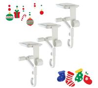 Generico Adjustable 2 in 1 Double Mantel Hangers for Front Door, 2025 New Christmas Fireplace Stocking Garland Hanger, for Hold Christmas Stocking and Hang Garland (3pcs-White)