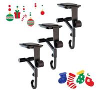 Generico Adjustable 2 in 1 Double Mantel Hangers for Front Door, 2025 New Christmas Fireplace Stocking Garland Hanger, for Hold Christmas Stocking and Hang Garland (3pcs-Black)