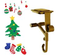 Generico Adjustable 2 in 1 Double Mantel Hangers for Front Door, 2025 New Christmas Fireplace Stocking Garland Hanger, for Hold Christmas Stocking and Hang Garland (Gold)