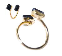 Generico Adjustable Crystal Ring Black Adjustable Gold-plated Ring | Jewelry Spiritual For Daily Wear, Party, Office, Dating, Holiday, Vacation, Wedding, Celebration, Birthday,