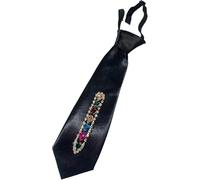 Generico Adjustable Length Pretied Silk Neck, Womens Tie, Long Pearl Necklace Neck Tie for Men & Women Formal Wear (Style-G)
