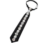 Generico Adjustable Length Pretied Silk Neck, Womens Tie, Long Pearl Necklace Neck Tie for Men & Women Formal Wear (Style-E)