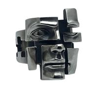 Generico Adjustable Ring for Women, Vintage 3D Face Abstract Jewelry, Alloy Gothic Style, Perfect for Vacation, Beach, Formal Events, Festivals, Everyday Wear, and Weddings
