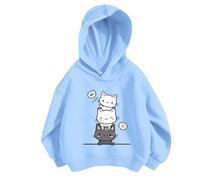Generico Adolescente Ragazze Felpa con Cappuccio,Morbida Felpe Grafica Pullover Ampia a Maniche Lunghe Giacca alla Moda Taglia Hoodie per Adolescenti Regalo Bambine e 4-15 Anni