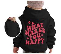 Generico Adolescente Ragazze Felpa con Cappuccio Sportivo Bambina Leggero Autunno Inverno Felpe Ragazza Elegante Lunghe Giacca alla Moda Taglia Hoodie per Adolescenti Tutti I Giorni Usura