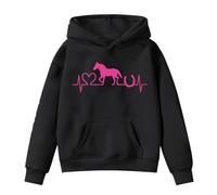 Generico Adolescente Ragazze Felpa con Cappuccio Sportivo Bambina Leggero Pullover Ampia a Maniche Lunghe Casual Scuola Cappotto Comfort e Calore alla per Bambine 4-15 Anni