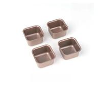 Generico Adorabile stampo quadrato for pasticceria, for una sola tazza, da cucina, for cuocere carne, piccolo budino, deliziosa torta da forno, stampo for torta da libbra(4pcs)