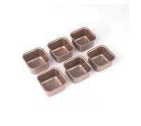 Generico Adorabile stampo quadrato for pasticceria, for una sola tazza, da cucina, for cuocere carne, piccolo budino, deliziosa torta da forno, stampo for torta da libbra(6pcs)