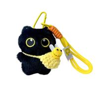 Generico Adorable Cat Keychain - Plush Black Keyring | Soft Charm with Fun Style, Cat Keychain with Holiday Use, Cute Keyring, Room Home Car Accessory for Family and Friends Party Supplies
