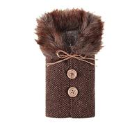 Generico Adorable Christmas Wine Bottle Cover, Faux Collar Button Coat Wine Bottle Covers, Christmas Wine Bottle Sweater for Men and Women Christmas Decorations
