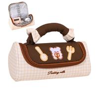 Generico Adorable Stationery Case, Portable Makeup Carrier, Zippered Utility Bag, Multi Compartment Organizer Reinforced Stitching Smooth Glide Closure Ideal for Cosmetics Necessity Usage