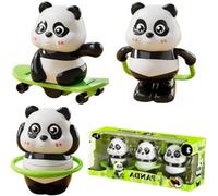 Generico Adorable Wind-Up Panda Toys Set,Mini Cartoon Clockwork Egg Walking Clockwork Toy,Fun Cute Mechanical Decor Ornament Birthday Prizes for Classroom,Birthday Winds-Up Animal