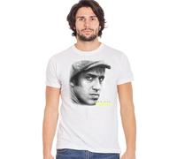 Generico Adriano Celentano The Legend Cantautore Italiano Art. 18-2 T-Shirt Urban Men Uomo 100% Cotone Fiammato BS (IT, Testo, M, Regular, Regular, Bianco)