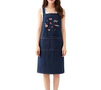 Generico Adult Cross-Back Denim Apron,Lightweight Cotton Apron with Front Pocket,Durable and Stain-Resistant Kitchen Work Aprons